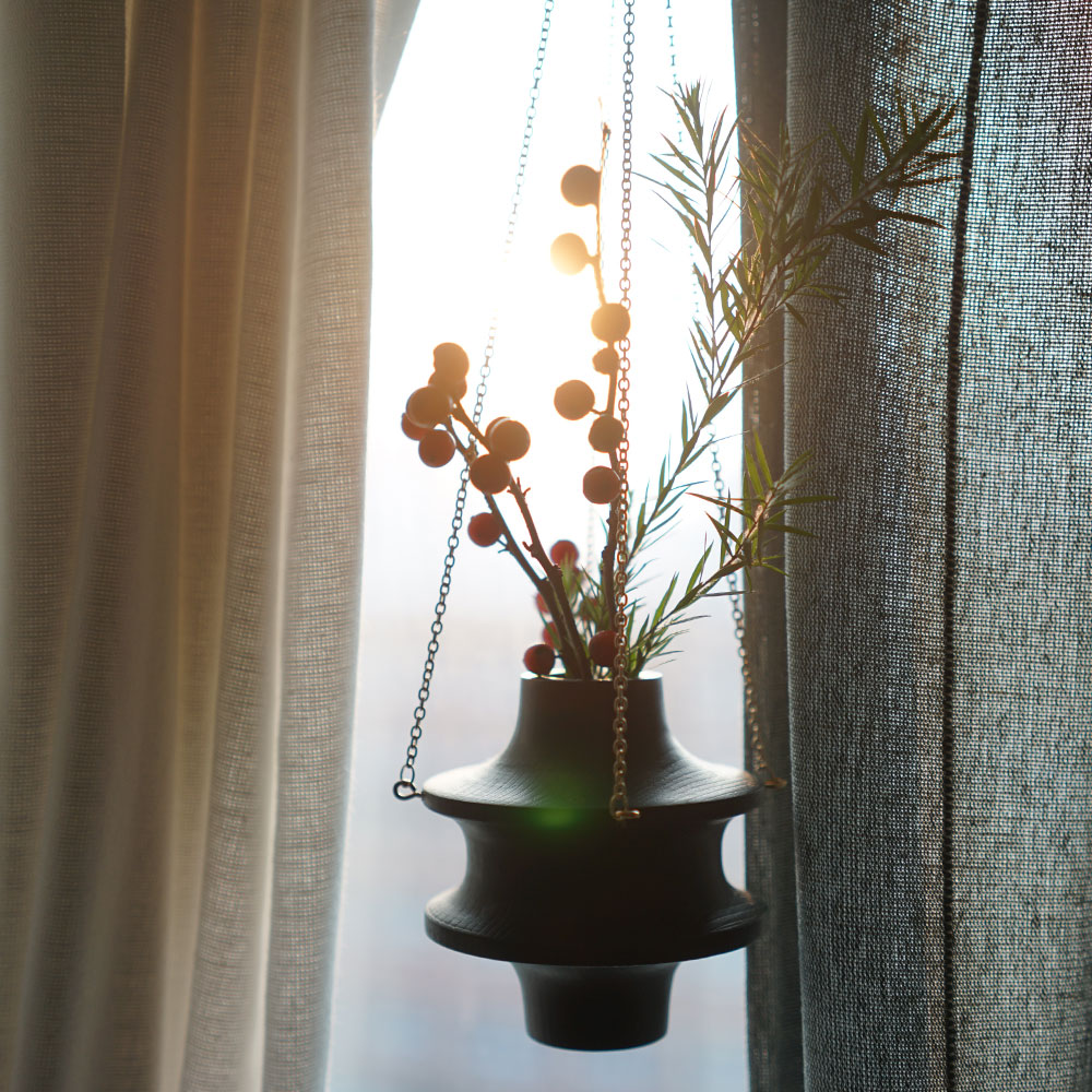 Hanging Garden-Hanging vase 그린+골드체인