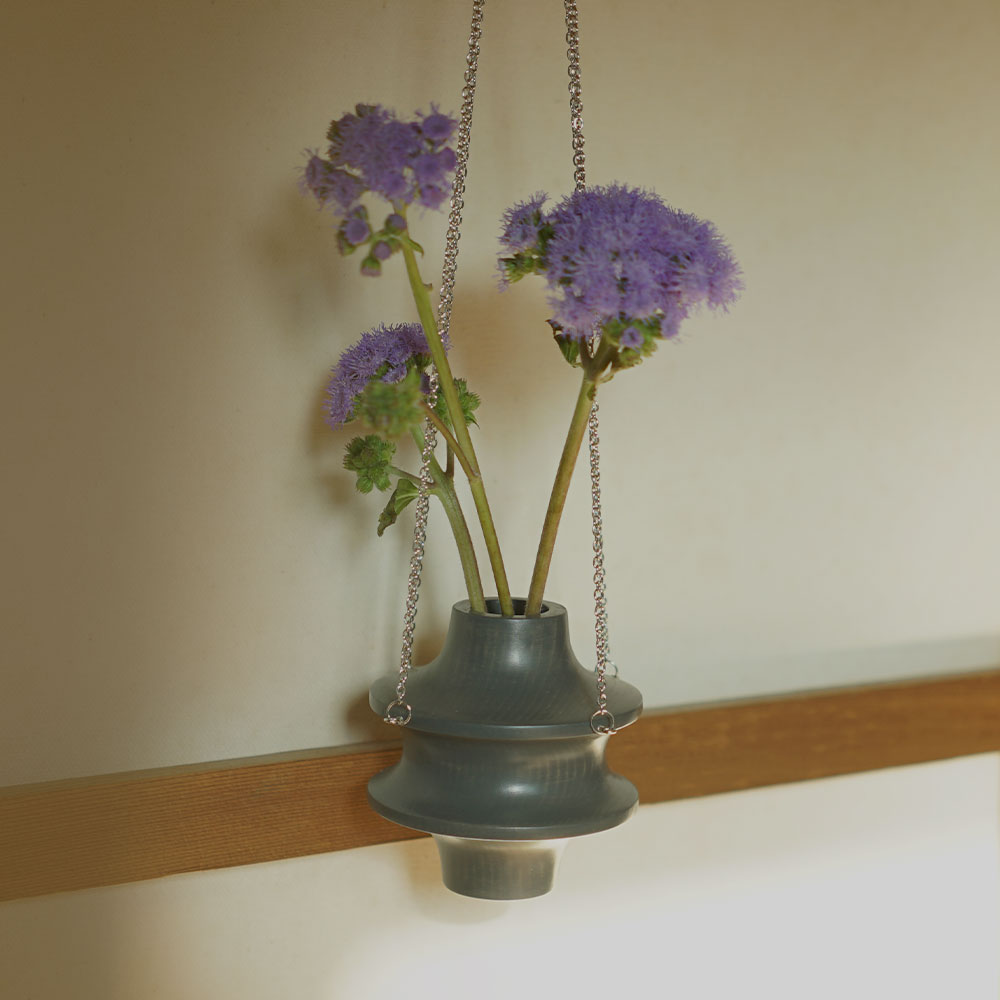 Hanging Garden-Hanging vase 그레이+실버체인