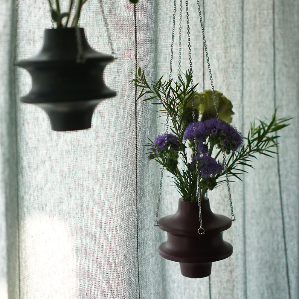 Hanging Garden-Hanging vase 그레이+실버체인