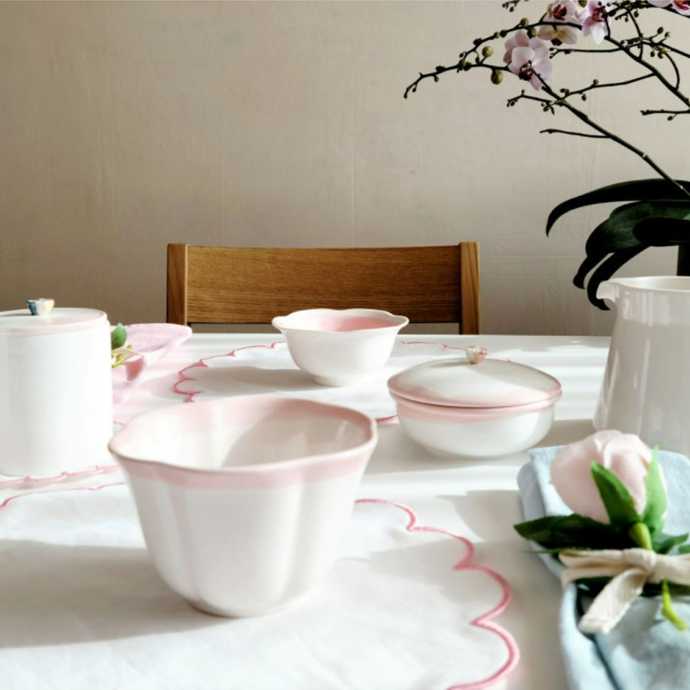 [hyun-arts] 꽃모양 자수 린넨 식탁매트 테이블매트 식탁보(파랑 분홍 카키 중 택1) 현아트