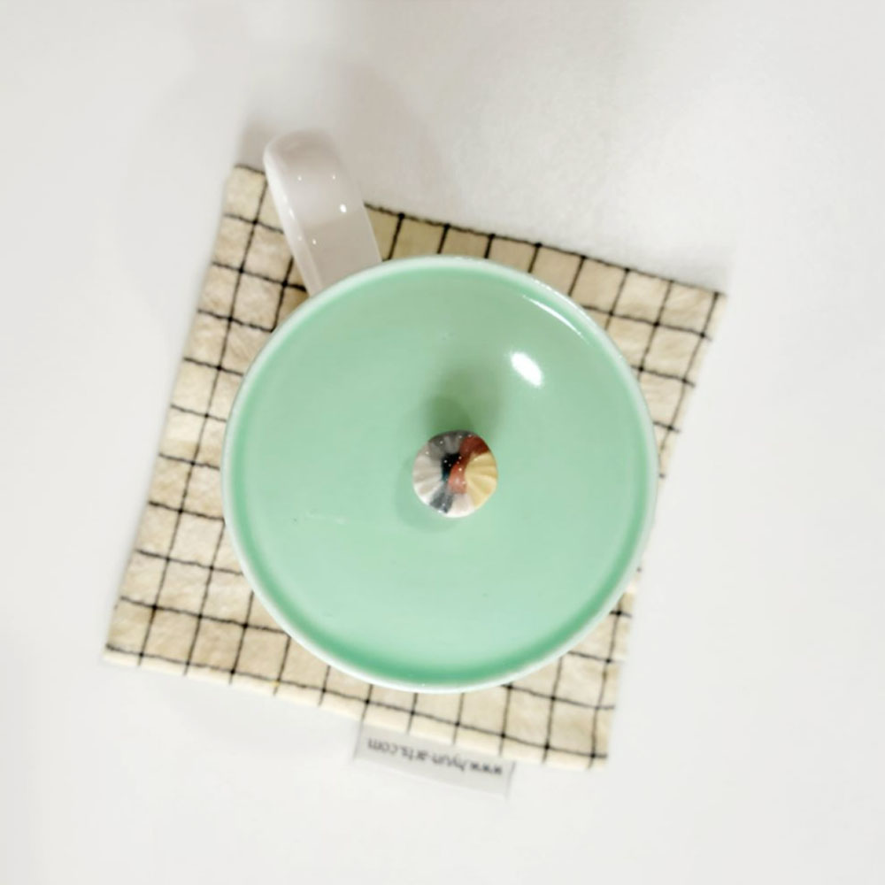 [hyun-arts] 체크무늬 린넨 컵받침 티코스터 잔받침 (4가지 색중 택1) 현아트