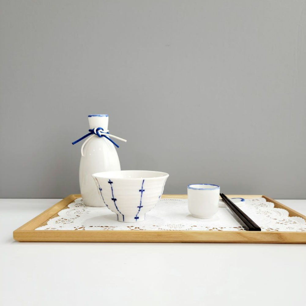 [hyun-arts] 손으로 그린 청화 수제 밥공기 보울(6가지무늬 중 택1) 현아트