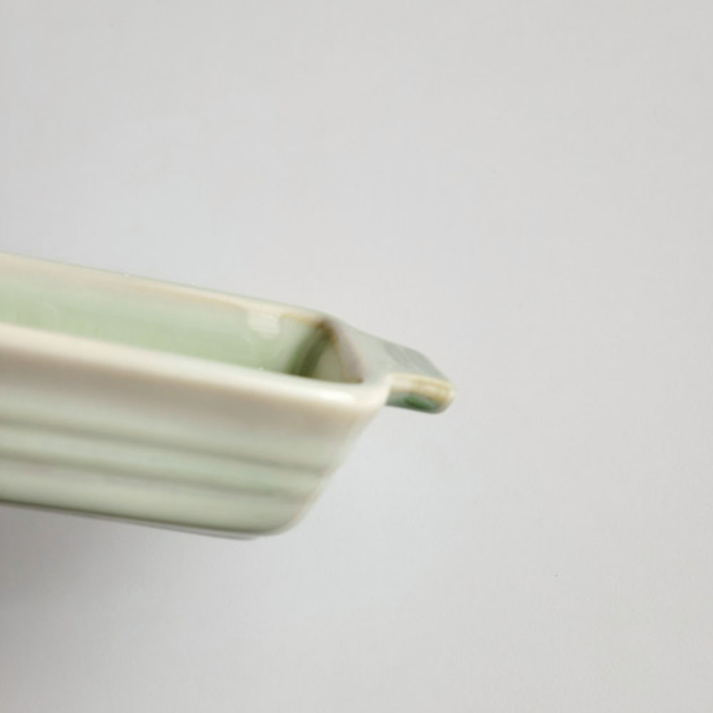 [hyun-arts]손잡이가 달린 작은 탕기 그린색 직사각형 작은 볼,찬기 현아트