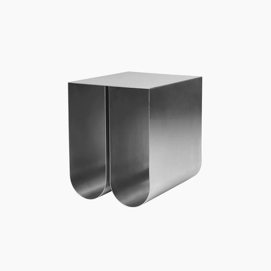 CURVED SIDE TABLE STAINLESS STEEL