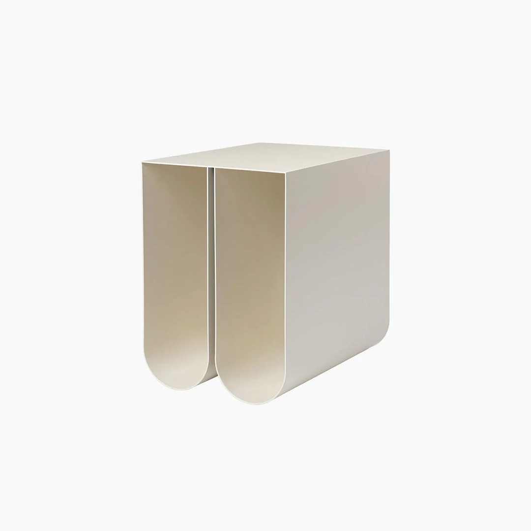 CURVED SIDE TABLE BEIGE