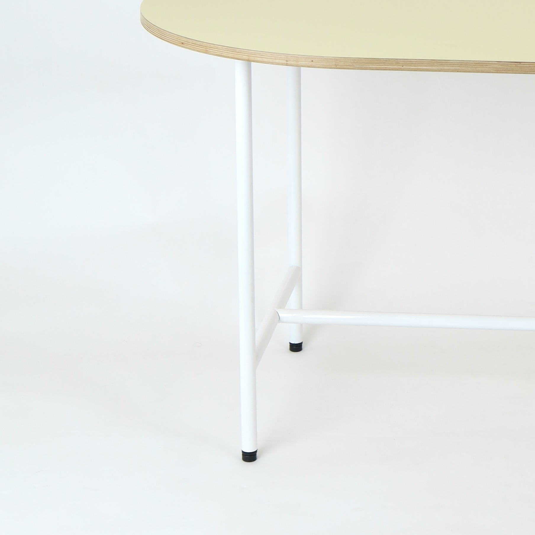 브린그라운 H 타원 호마이카 테이블 1600 x 800 HPL 자작합판 미드 센추리 모던 테이블