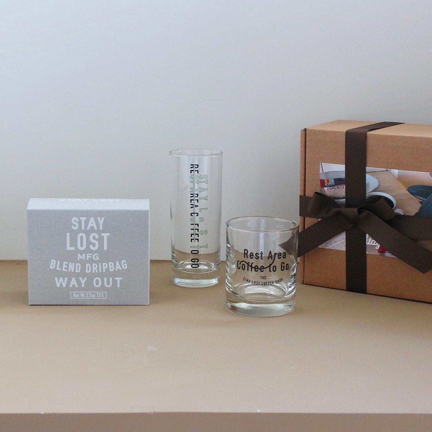 [GIFT SET] 스테이로스트 홈카페 선물세트 Way Out & Rest Area Glass Cup