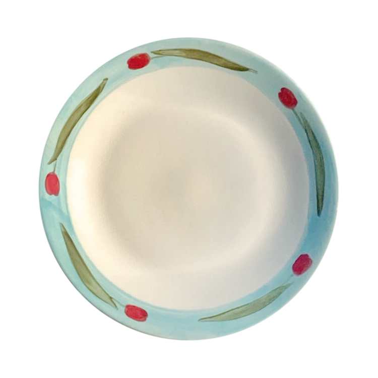 mint tulips plate