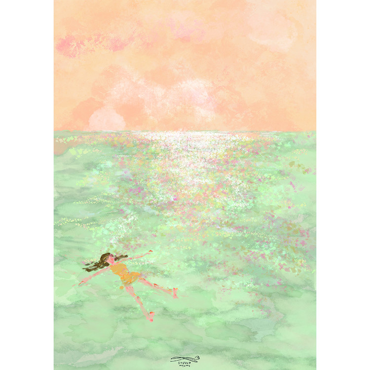 calmly in the sea (A2) 포스터