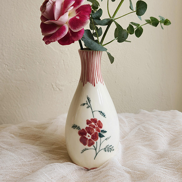 와인 레드 화병 wine red vase