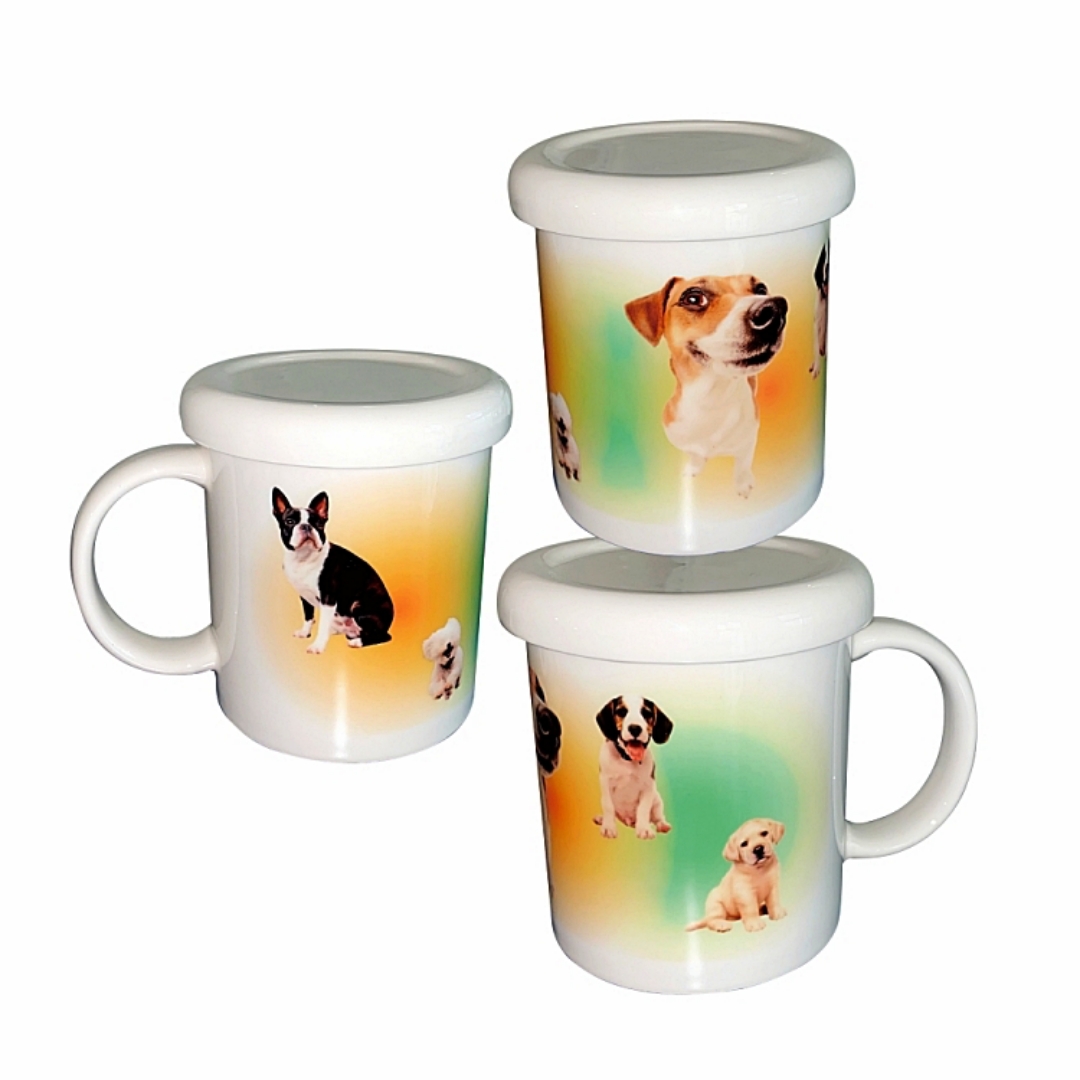 Gradation Puppy mug (orange&green)